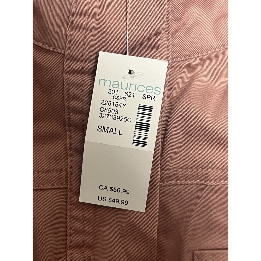 Maurices Women's Small Dusty Rose Utility Jacket Full Button Stand Collar NWT - Picture 3 of 8